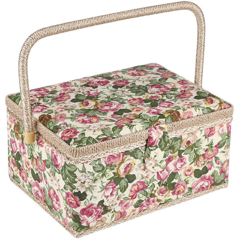 Flrhsjx Large Sewing Basket with Accessories, Sewing Organizer Box for Sewing Supplies and DIY Crafting Tools Storage Christmas Gift for Sewing Craft Lovers green - Image 1